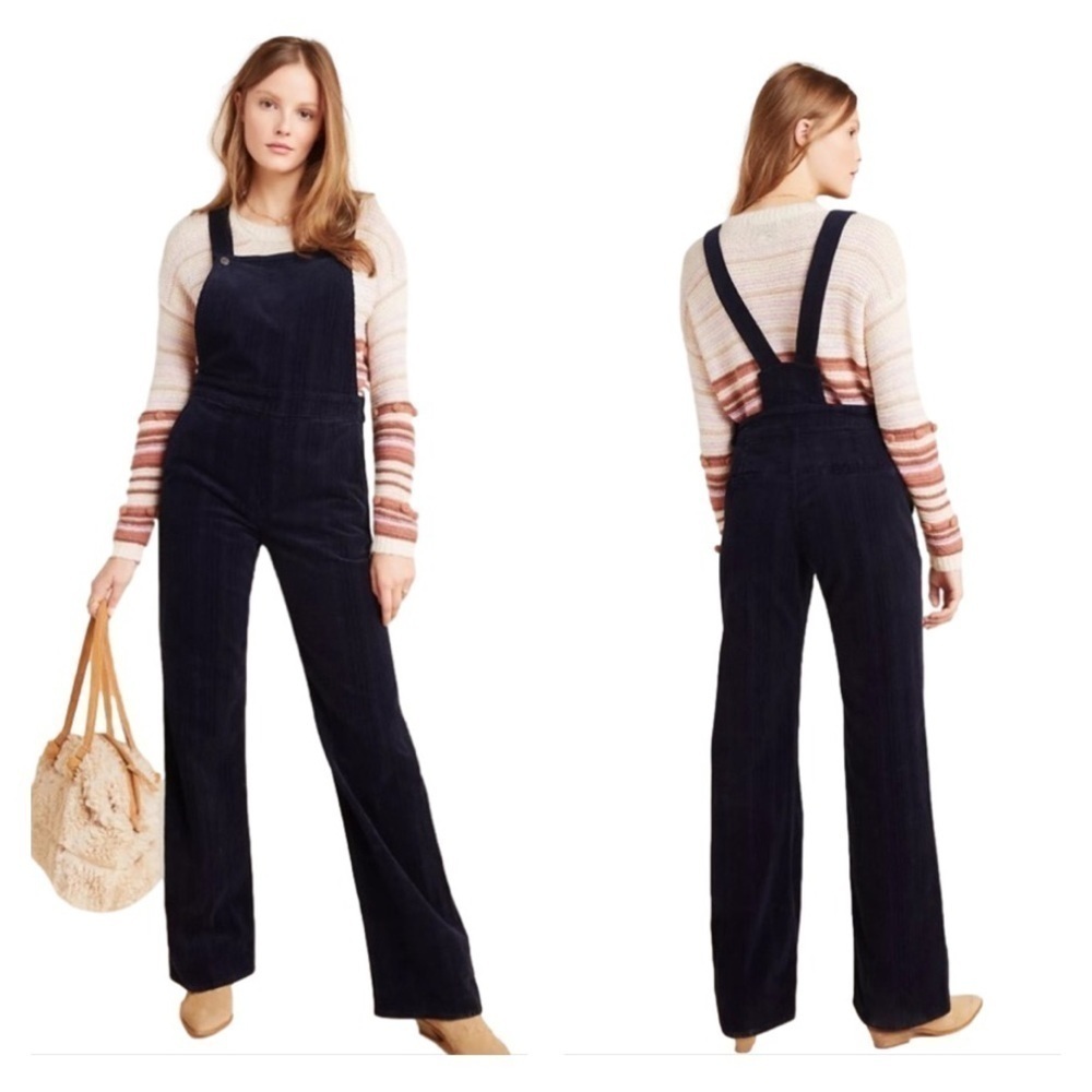 COH Leena Corduroy Overalls Celestial Dark Blue Size 14  Made USA Pants Jumpsuit